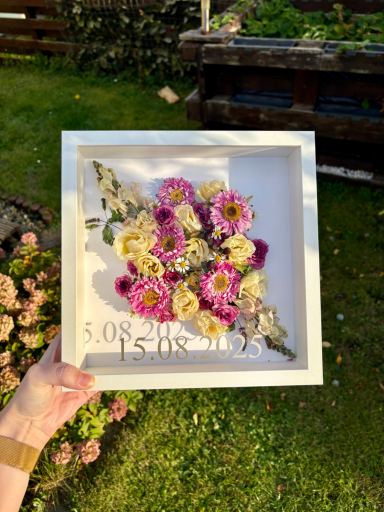 Gerahmter Strauß 25 x 25 cm mit Museumsglas