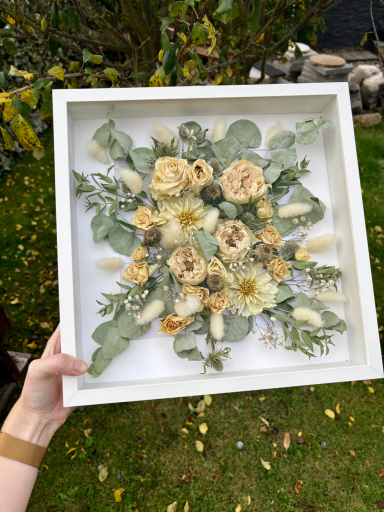 Gerahmter Strauß 35 x 35 cm mit Museumsglas
