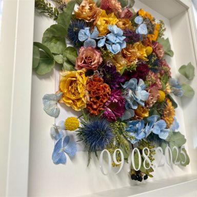 Gerahmter Strauß 35 x 35 cm mit Museumsglas